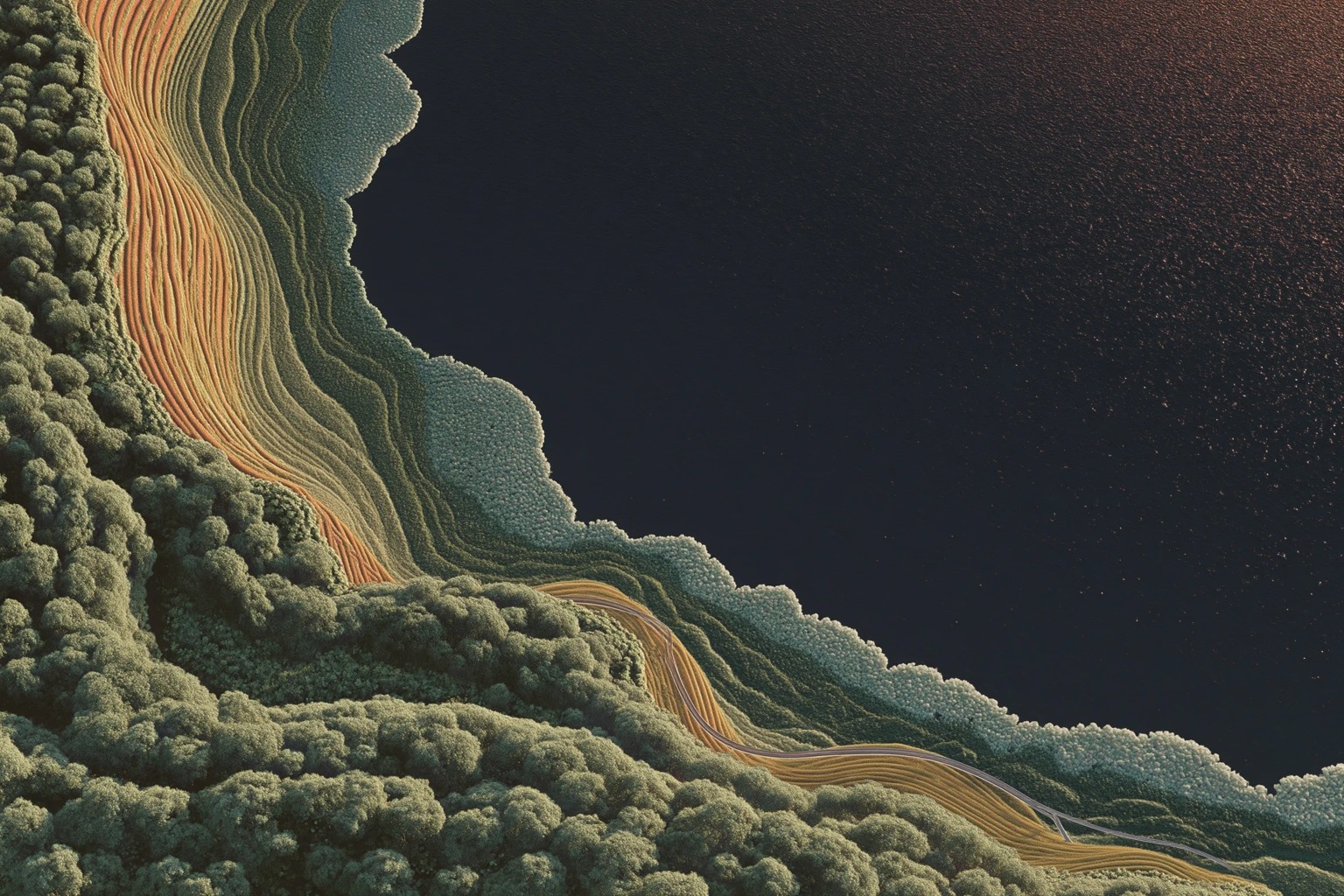 Chapter 1: Aerial overview of the Hamilton 2092 basin at golden hour