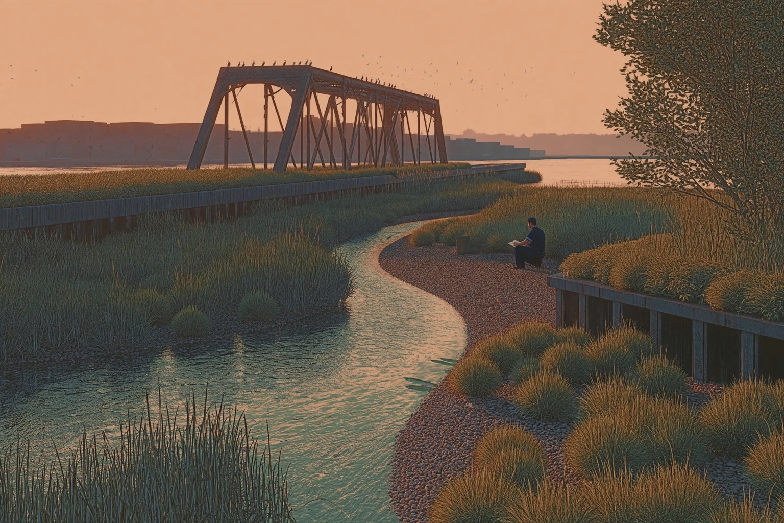 Section 1.1, The Great Rewilding at restored Pier 4, salmon spawning