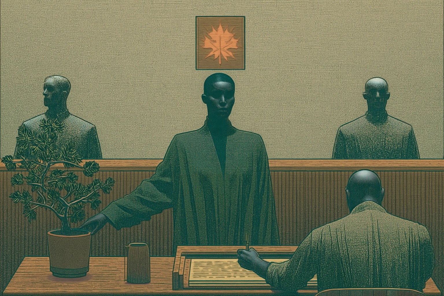 A legal hearing with the urban forest as appointed party