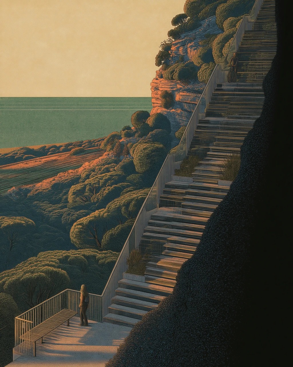 Chapter 3: Repurposed escarpment stairs with cyclists and rest platforms