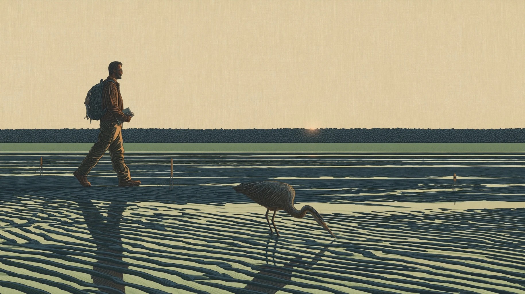 Chapter 4: Ravy walking the remediated shoreline at 6 AM