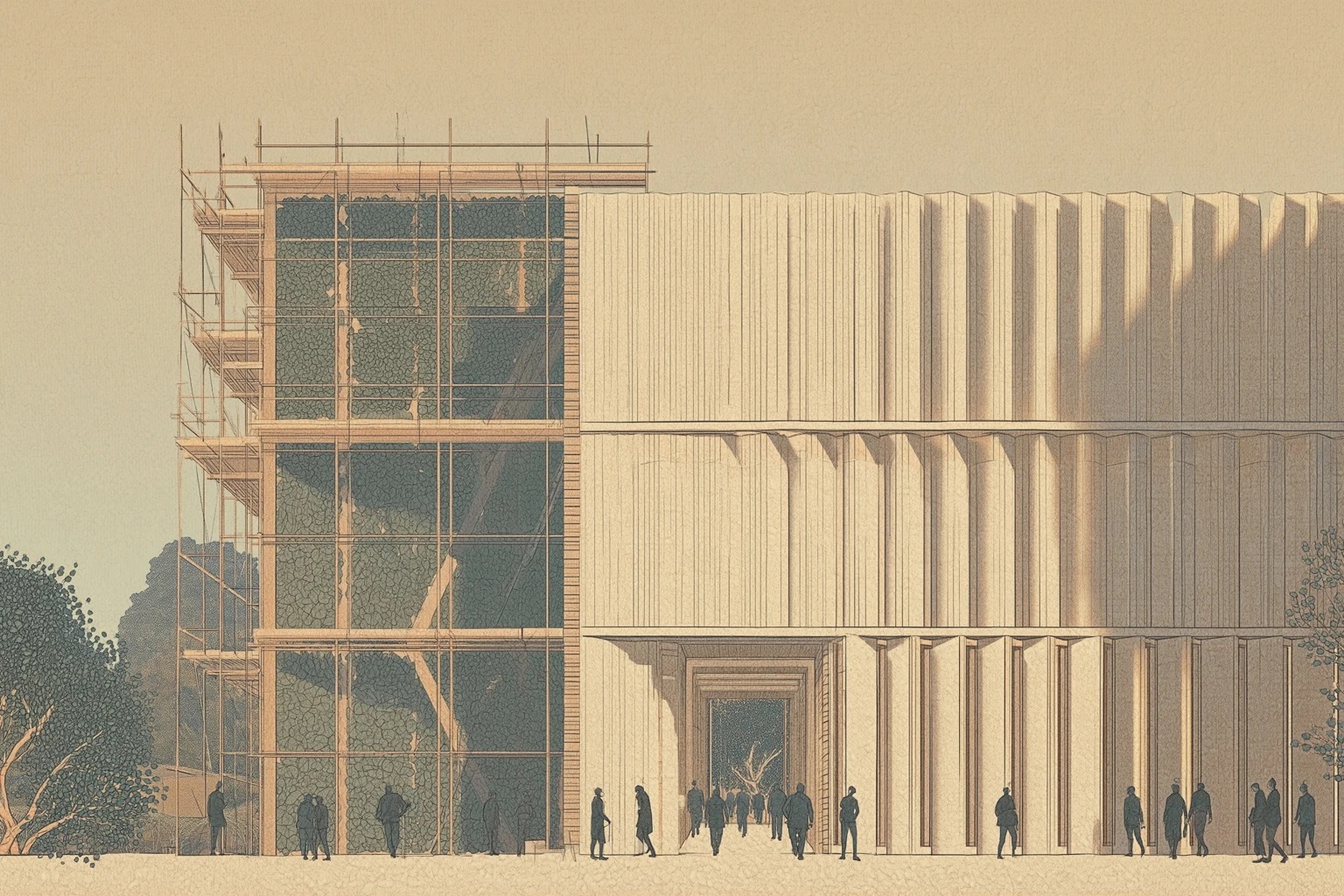 Chapter 4: Unfinished civic project with scaffolding