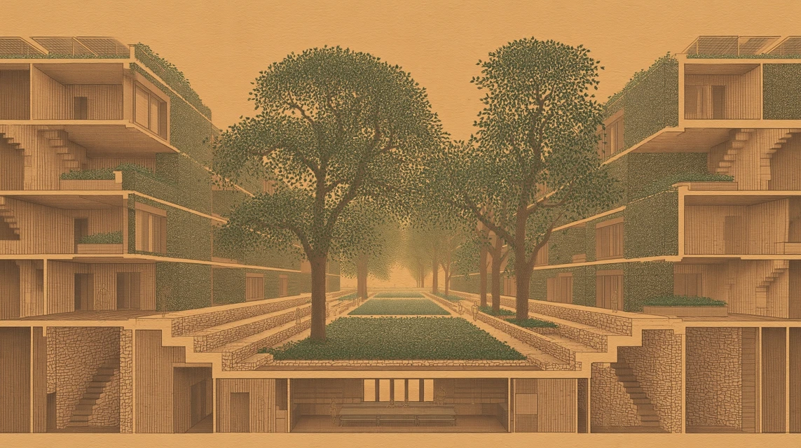 Grove Housing Unit, Courtyard Interior