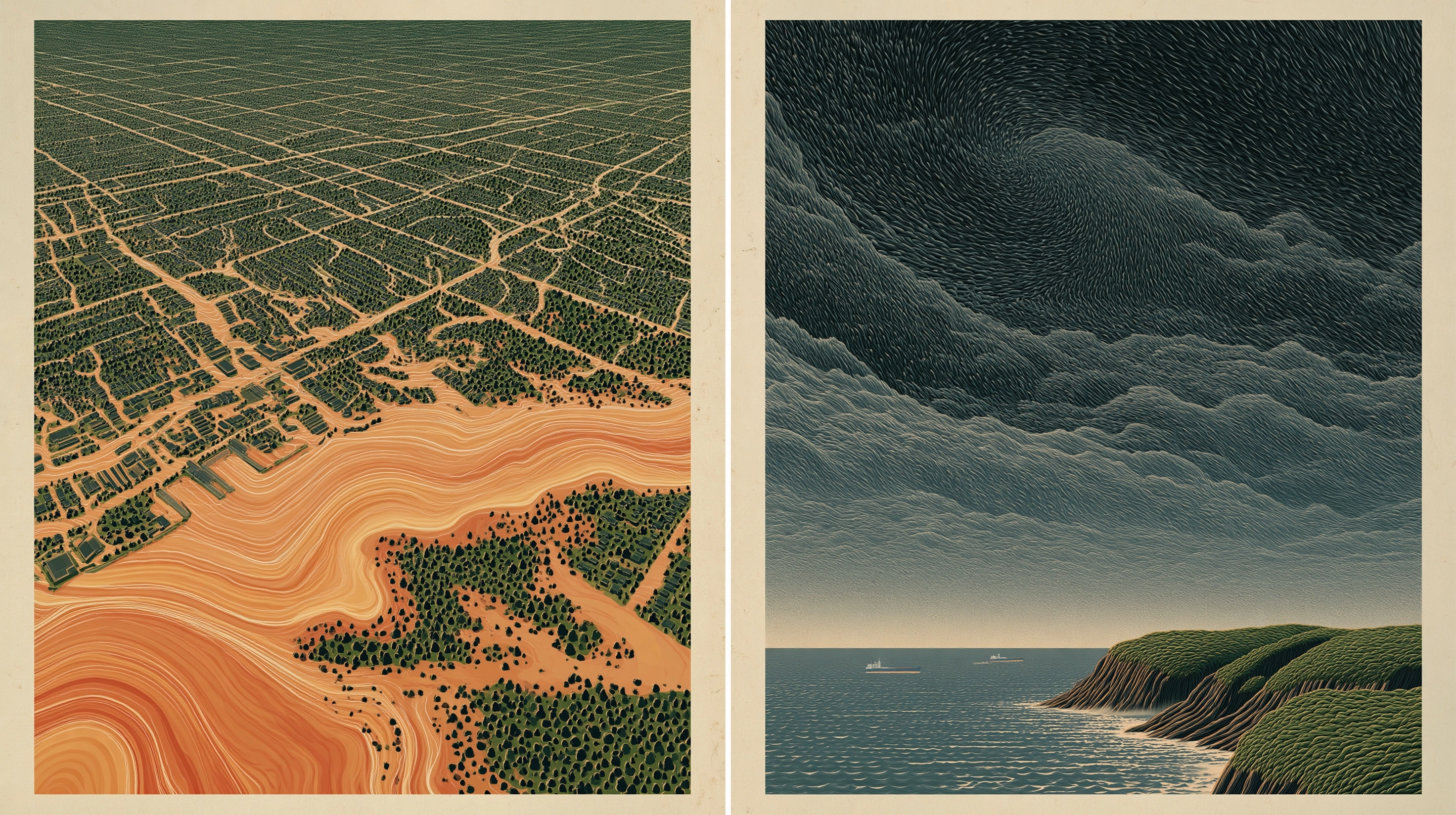2041 Flood + 2053 Hurricane, Climate Event Maps