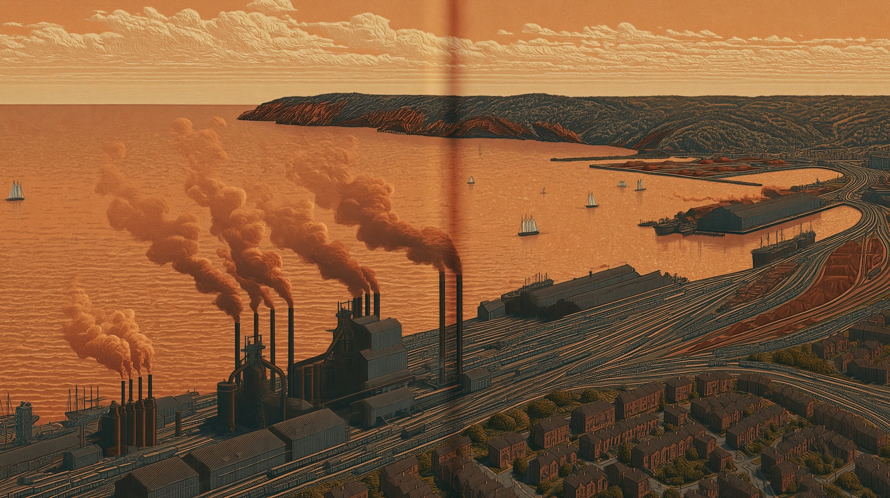 Industrial Waterfront c. 1920, Stelco Furnaces