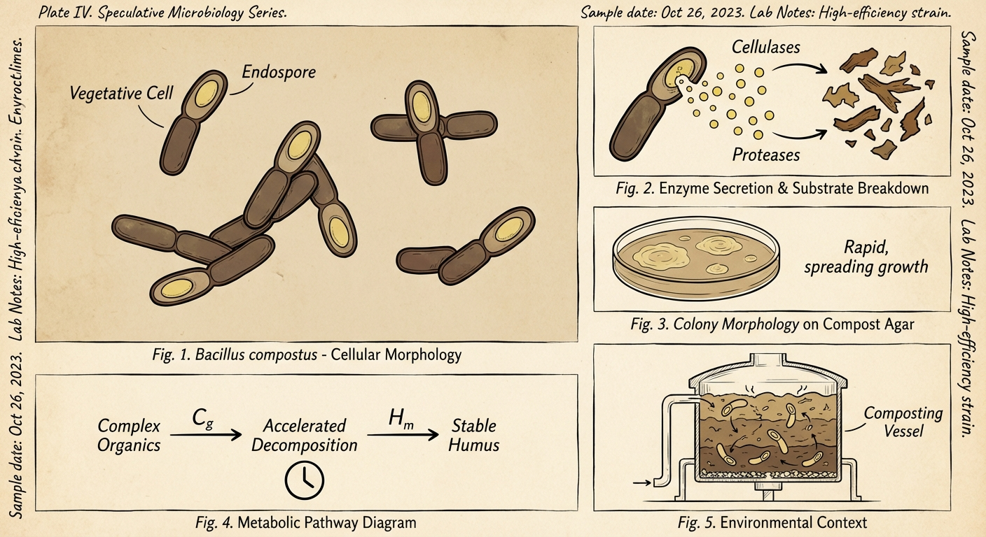 Scientific plate of Compost Accelerator, Thermobacter rapidus, spore-forming thermophilic composting bacterium